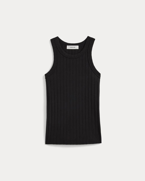 Racerback Tank in Pointelle | Black
