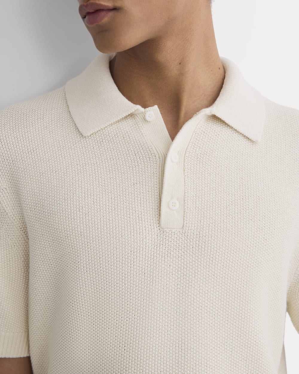 Seed Stitch Polo | Birch