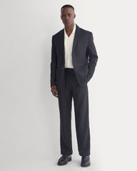 Soyeux Linen Pleated Trouser | Black