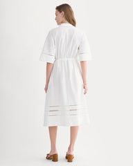 The Lace Trim Caftan Dress | White