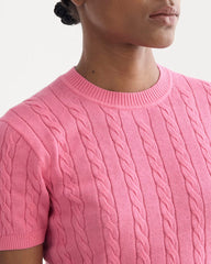 The Cable Crew in Cotton Cashmere | Deep Pink