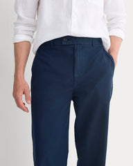 Cropped Slub Trouser | Deep Navy