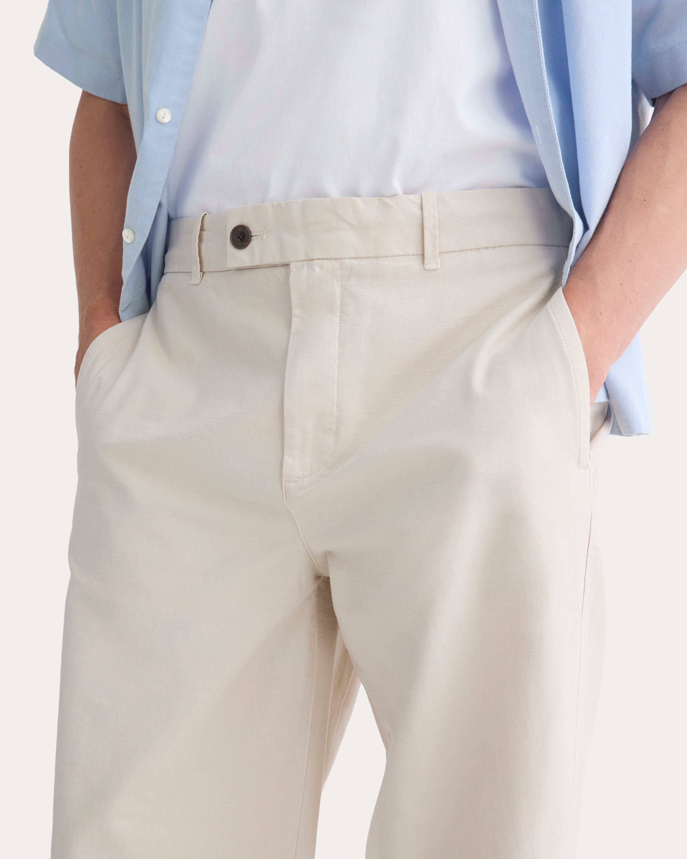 Cropped Slub Trouser | Peyote