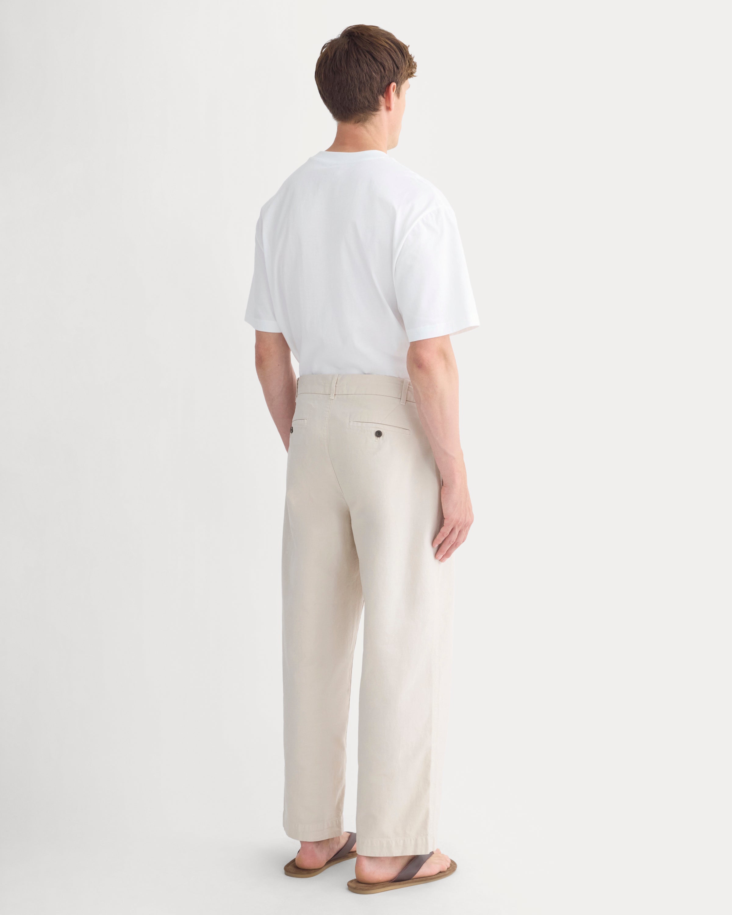Cropped Slub Trouser | Peyote