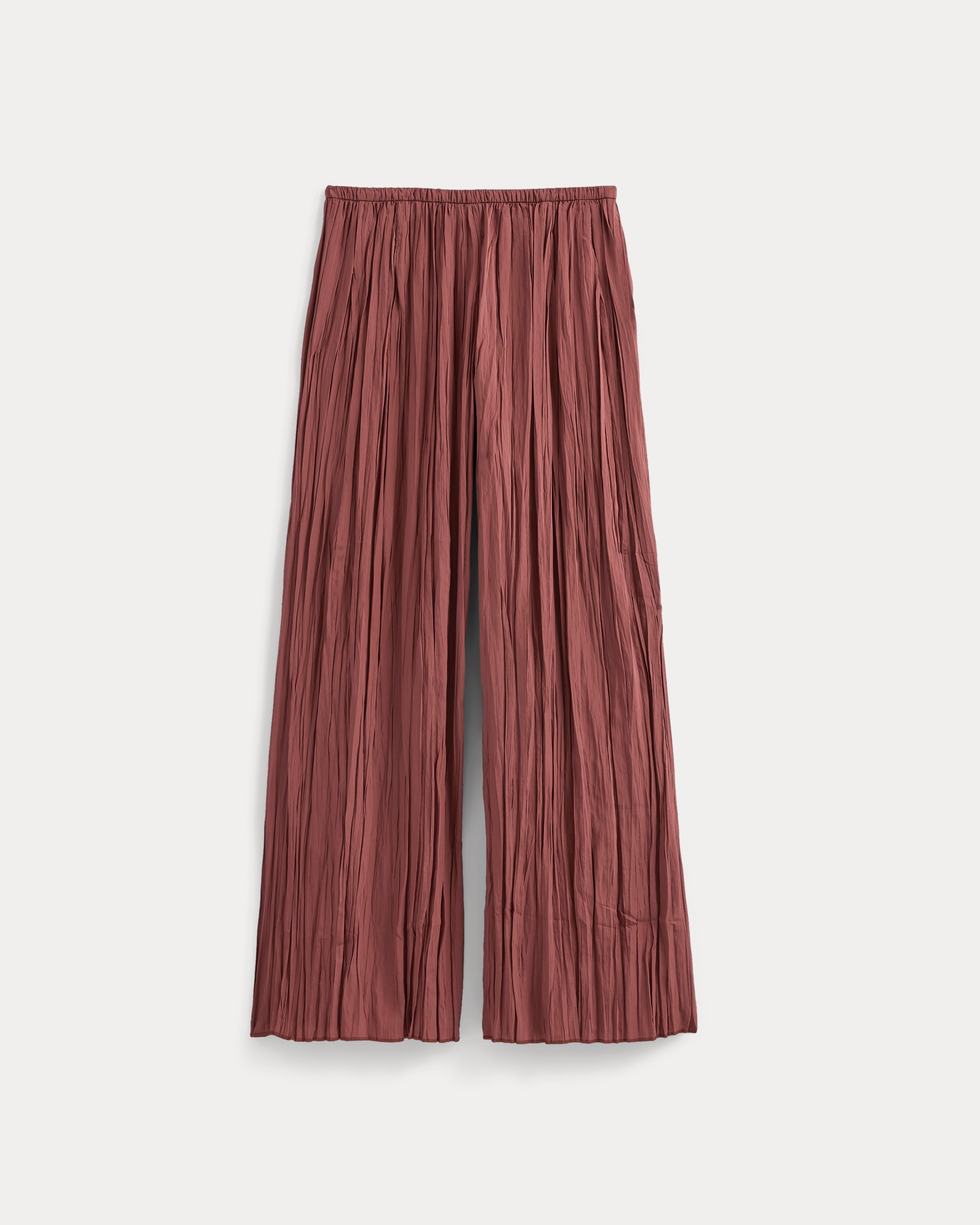 Crinkle Wide-Leg Pant | Henna Red
