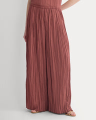 Crinkle Wide-Leg Pant | Henna Red