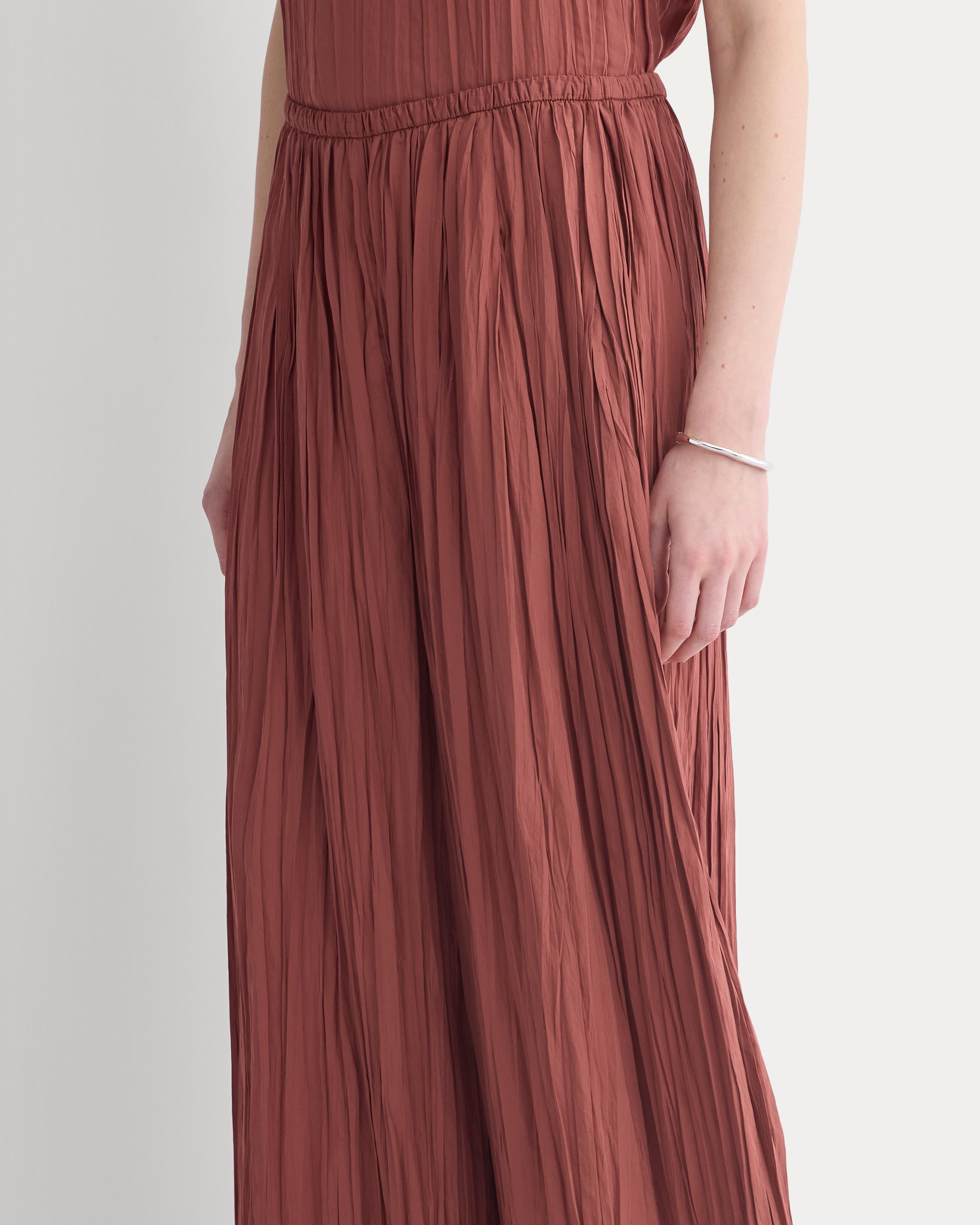 Crinkle Wide-Leg Pant | Henna Red