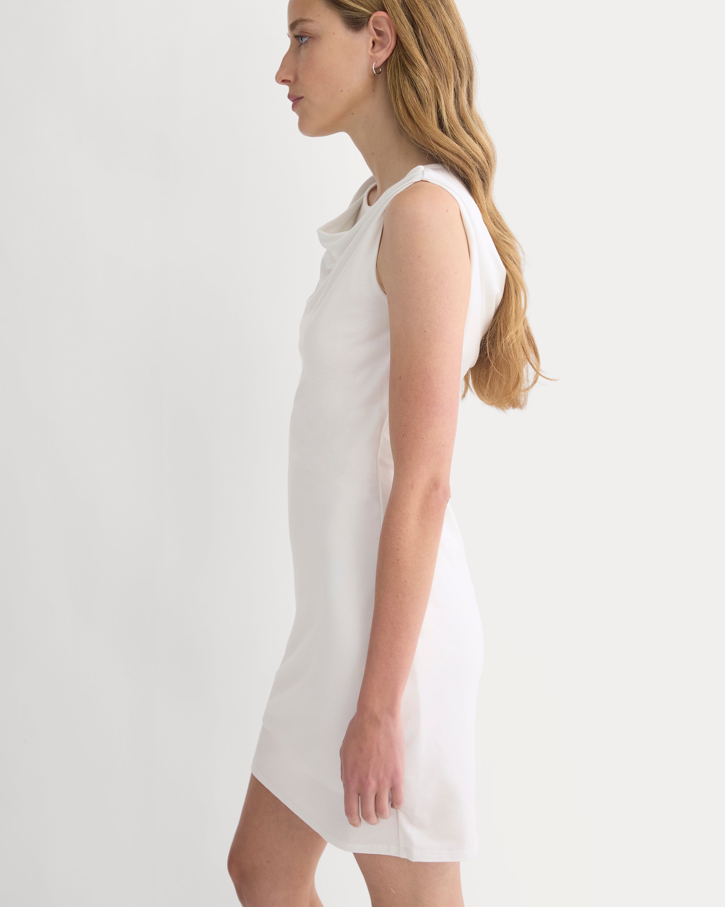 Cowl Neck Mini Dress | Bone