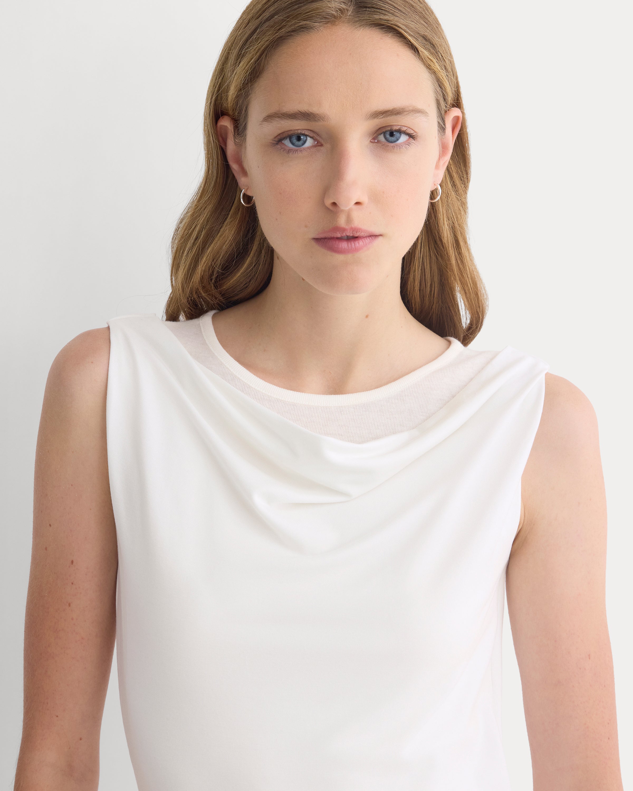 Cowl Neck Mini Dress | Bone