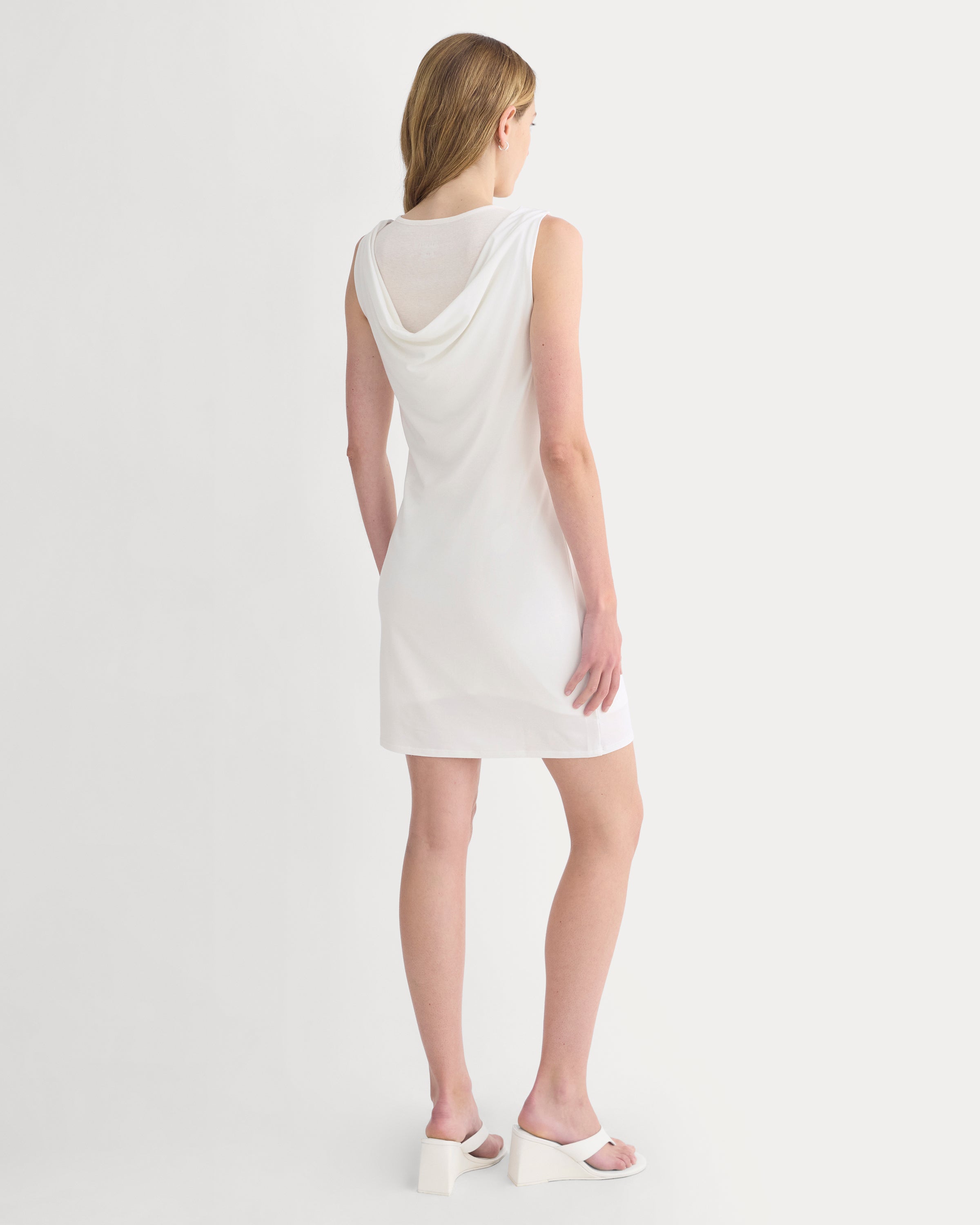 Cowl Neck Mini Dress | Bone