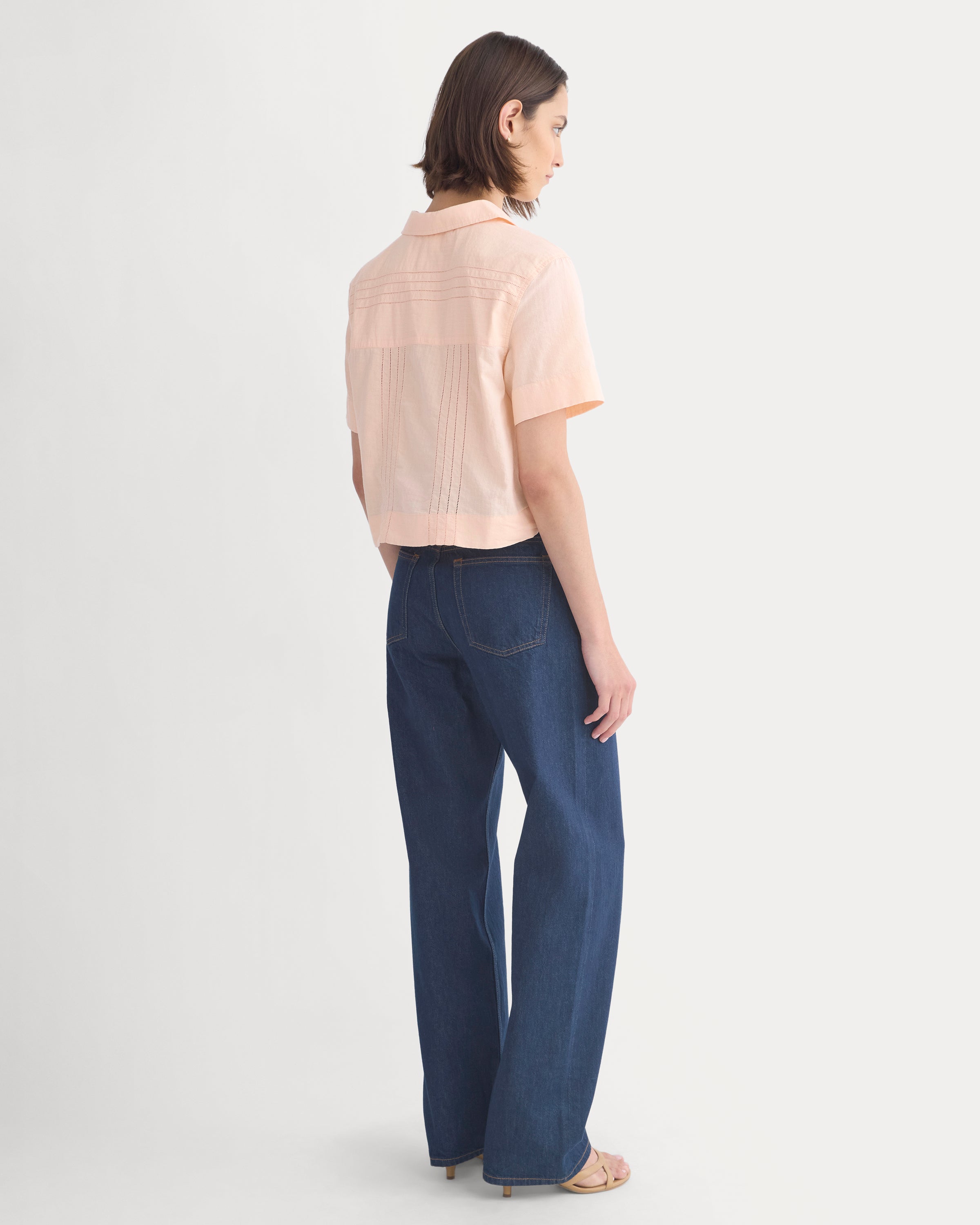 Cotton Gauze Resort Shirt | Pale Peach