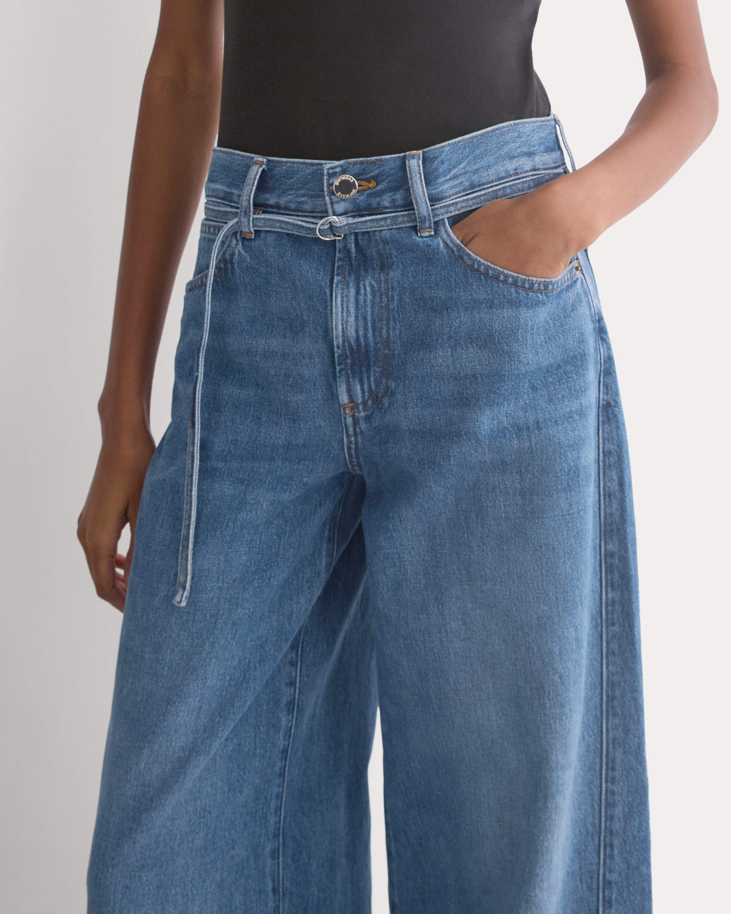Lightweight Loose Wide-Leg Jean | Medium Indigo | Regular