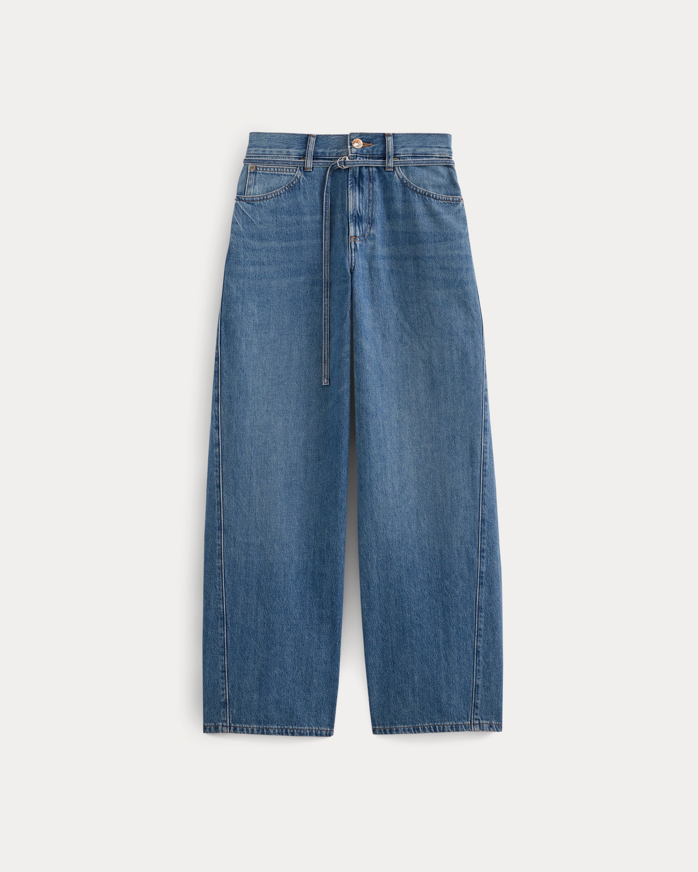 Lightweight Loose Wide-Leg Jean | Medium Indigo | Long