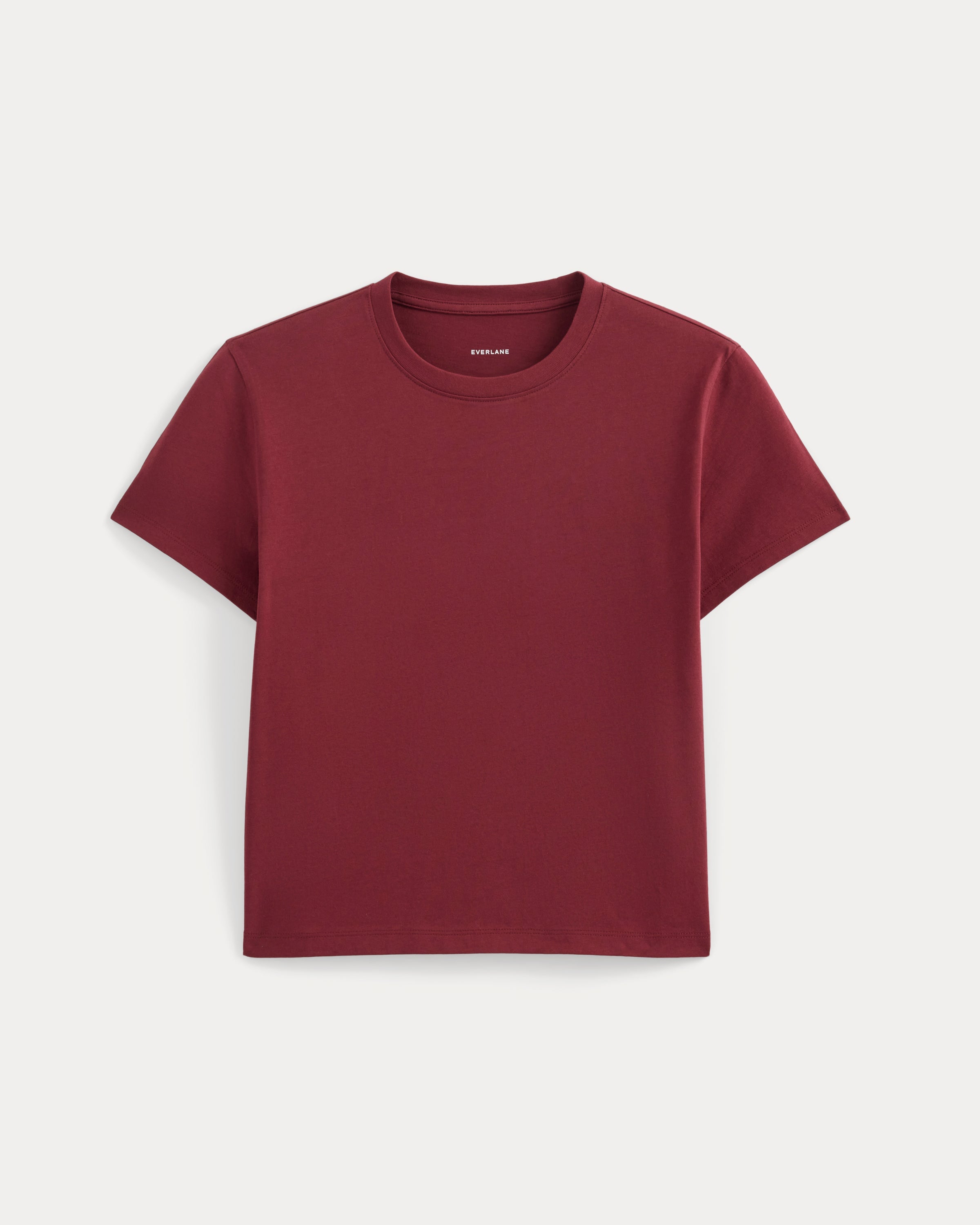 The Box-Cut Tee in Essential Cotton | Cabernet | No Pocket