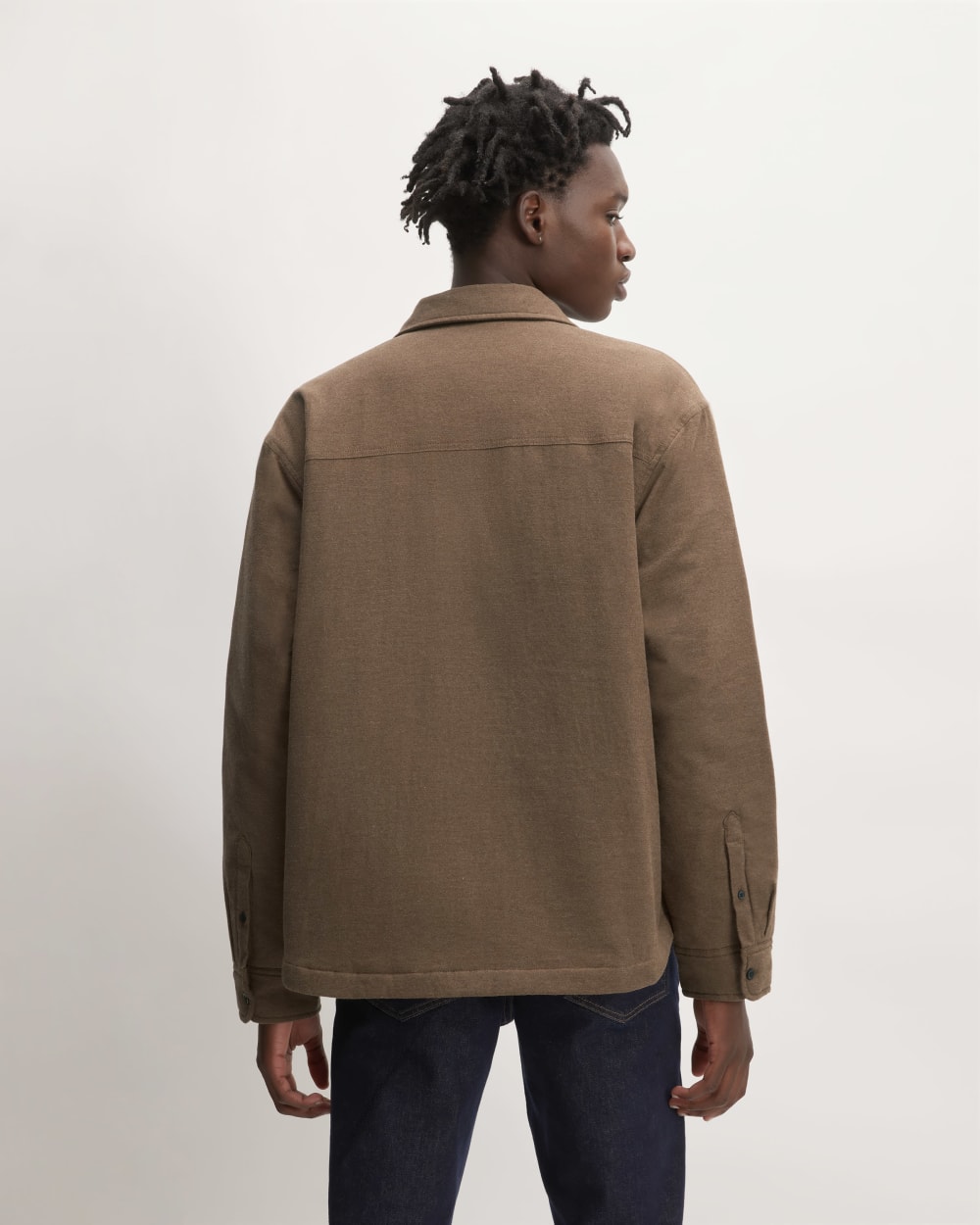 The Flannel Filled Shirt Jacket | Heathered Cocoa Brown