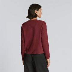 The Organic Cotton Waffle Henley | Brandy