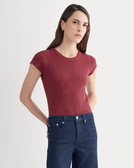The Cozy Rib Tee | Pomegranate