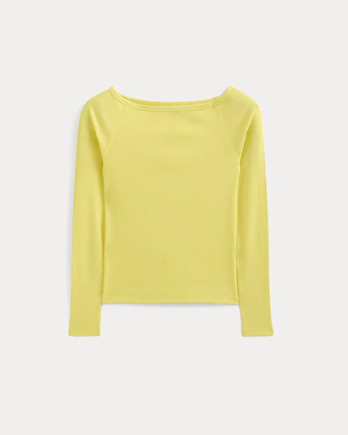 Luxe Rib Boatneck Top | Celandine