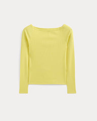 Luxe Rib Boatneck Top | Celandine