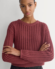 Open-Knit Crew in Elevated Cotton | Henna Red