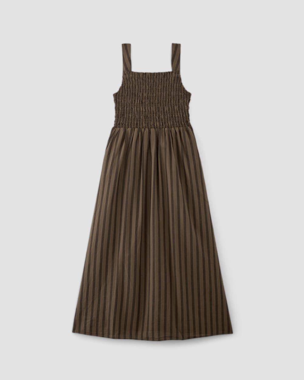 The Gauze Smock Dress | Cocoa / Black