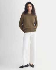 Oversized Cocoon Crew in Elevated Cotton | Beech