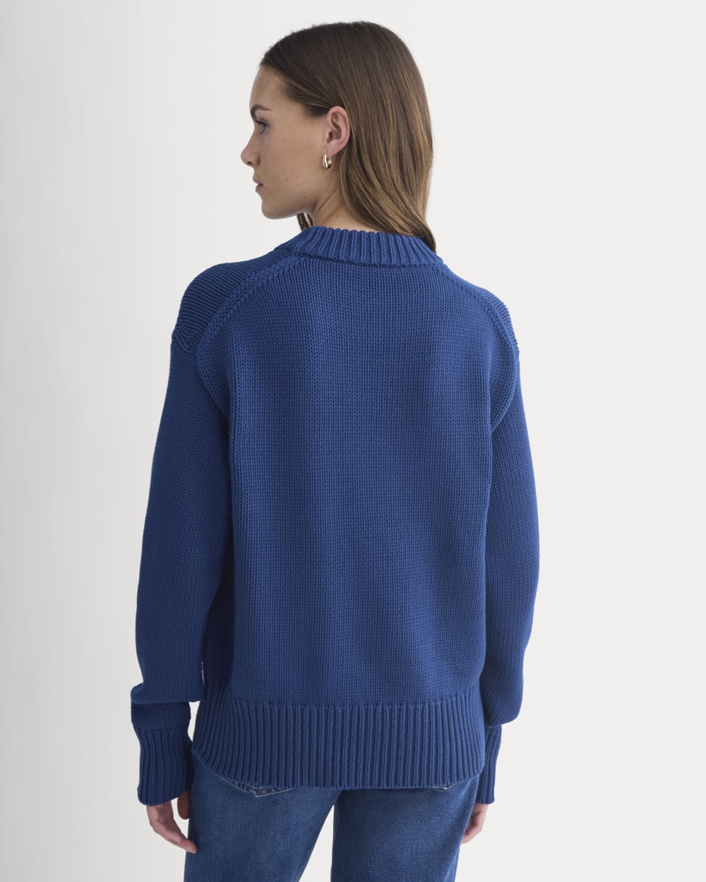 Oversized Cocoon Crew in Elevated Cotton | Estate Blue