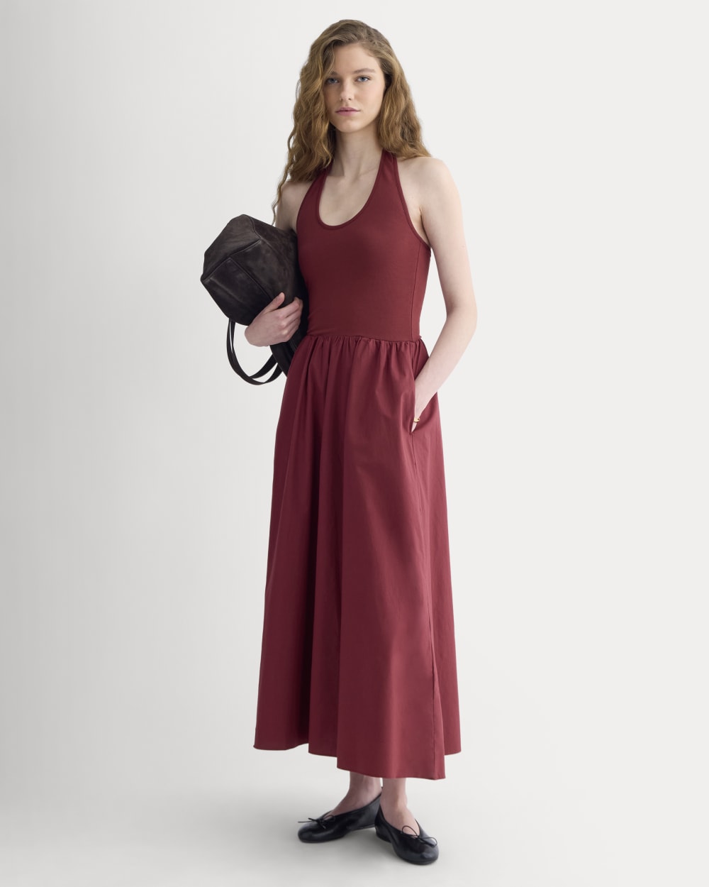 Halter Dress in Ultrasoft Cotton | Pomegranate