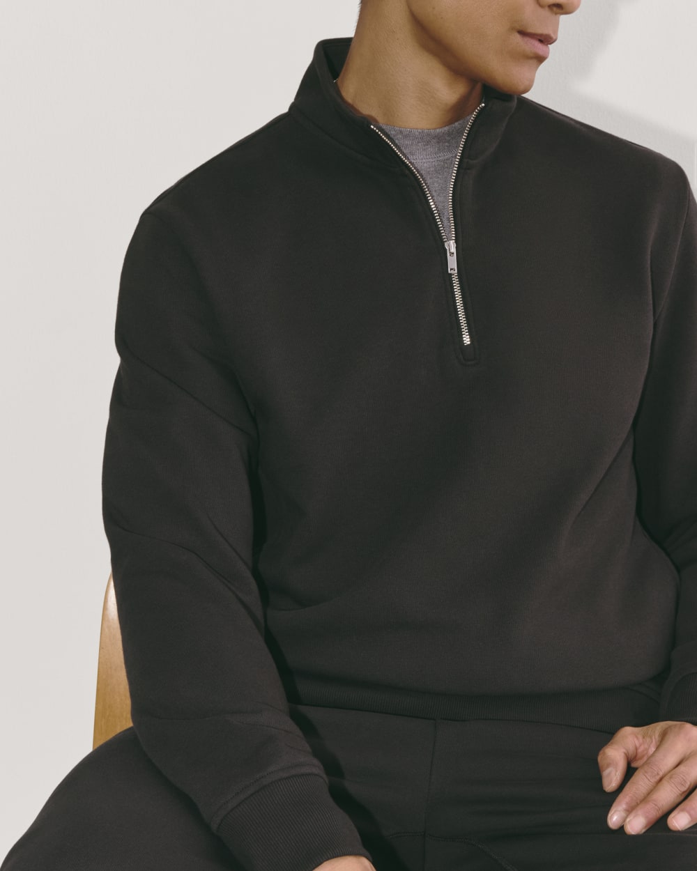 The Off-Duty Terry Quarter-Zip | Black