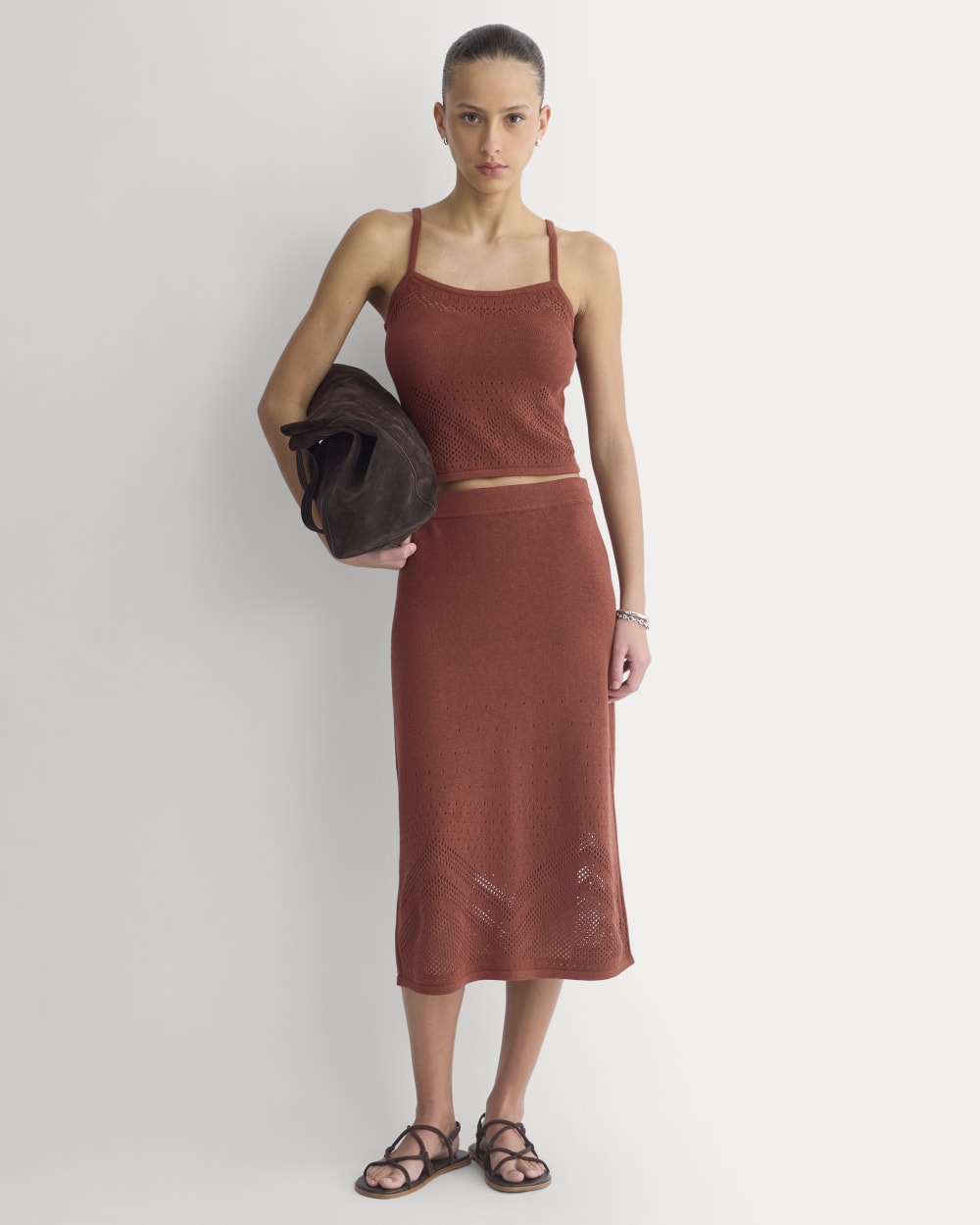 Lace-Knit Cami | Henna Red