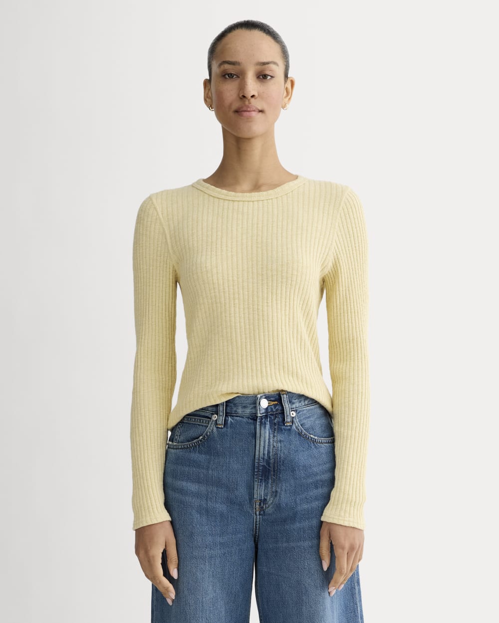 The Cozy Rib Long-Sleeve Tee | Banana Crepe