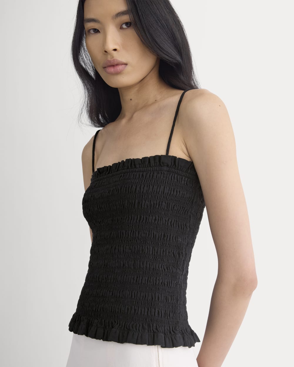 Gauze Smocked Cami | Black