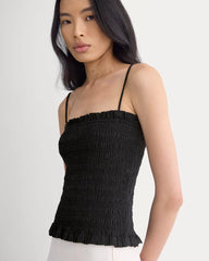 Gauze Smocked Cami | Black