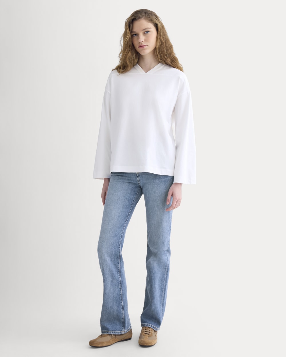 Retro V-Neck Jersey | White