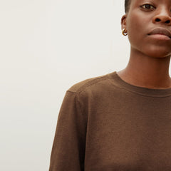 The Organic Cotton Crewneck Sweater  | Dark Camel