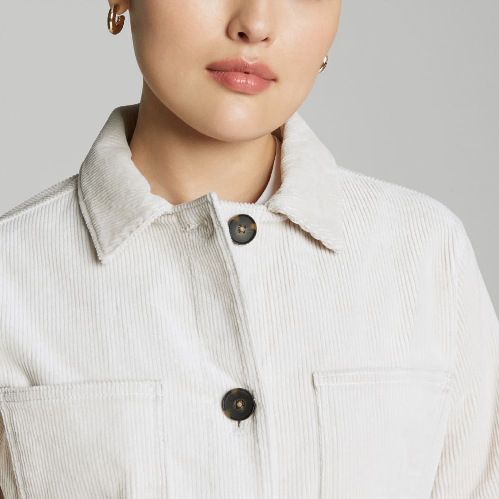 The Corduroy Long Shirt Jacket | Sandstone