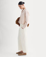 The Way-Short Shirt in Silky Cotton | Plaid