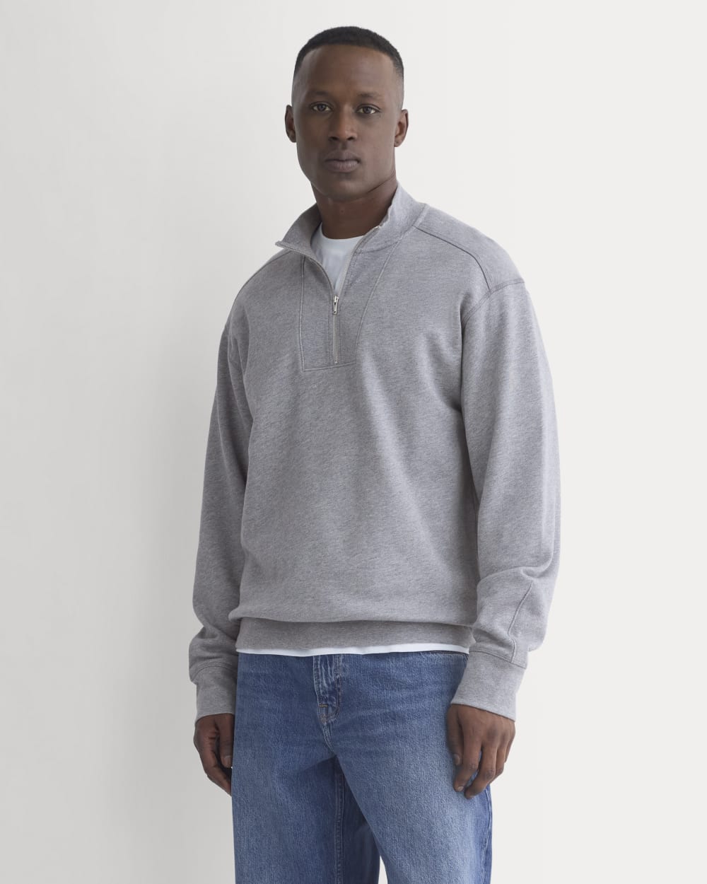 Lightweight Terry Zip Pullover | Vintage Heather Grey