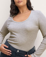 The Shimmy Long-Sleeve Tee | Heathered Grey