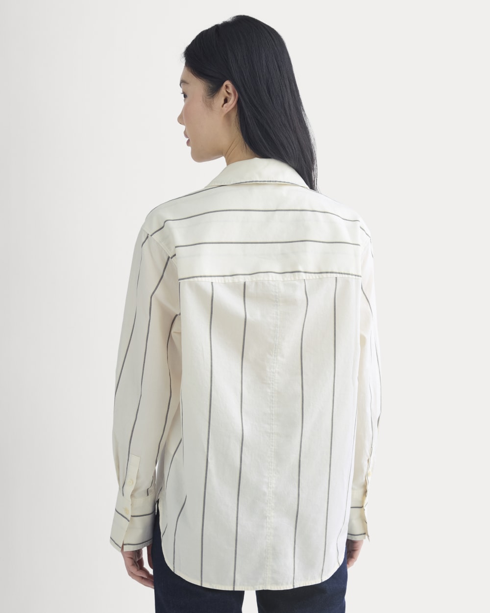 Everyday Shirt in Silky Cotton | Gardenia/Meteorite