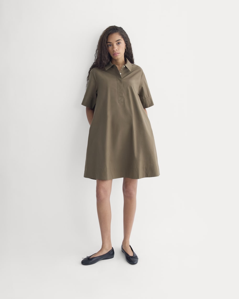 Popover Mini Shirtrdress in Ultrasoft Cotton | Beech