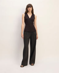 The Rib Wrap Top | Black