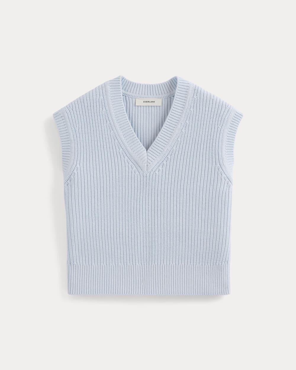 Ribbed V-Neck Vest in Everyday Cotton | Skywriting