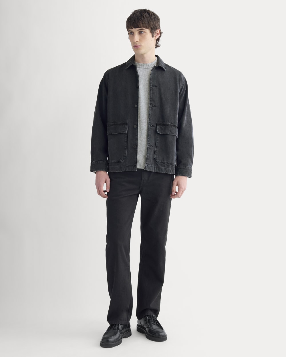 Denim Shacket | Washed Black