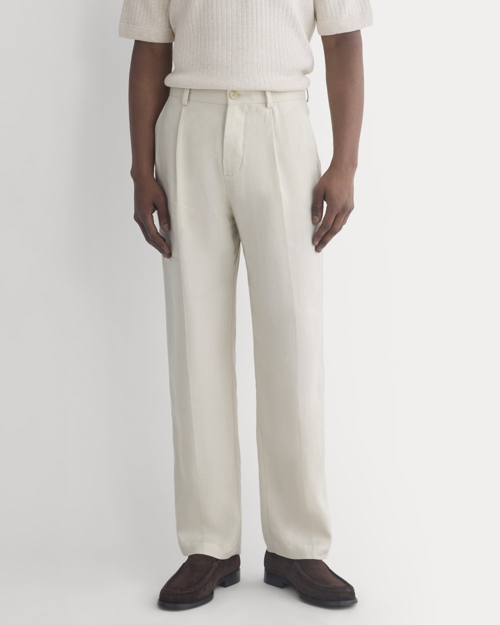 Soyeux Linen Pleated Trouser | Peyote