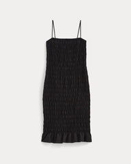 The Smocked Column Dress | Black