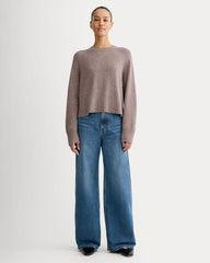 The Boxy Crew in Cashmere | Light Heathered Taupe