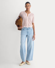 The Air Alpaca™ Short-Sleeve Cardigan | Soft Pink