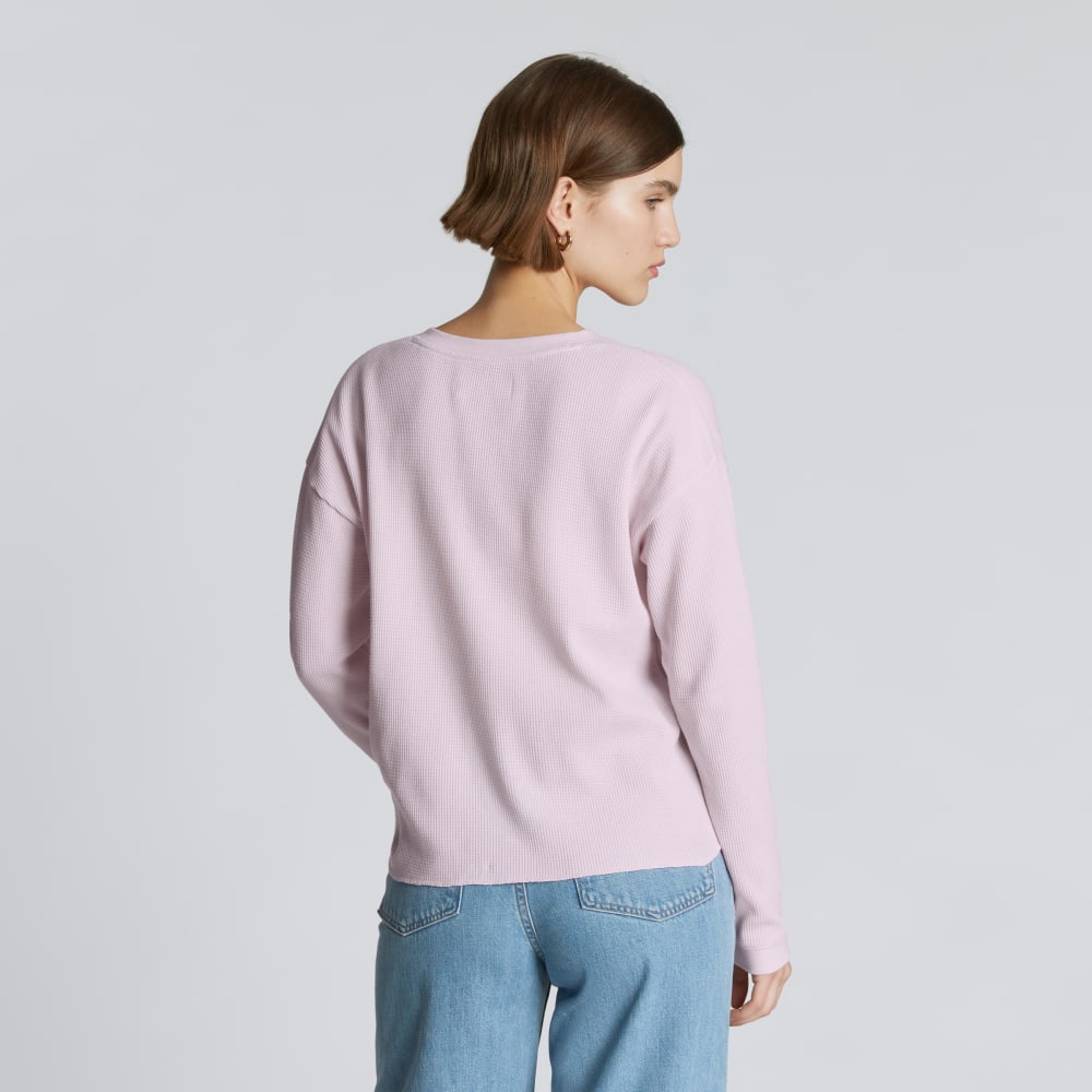 The Organic Cotton Waffle Henley | Light Lilac