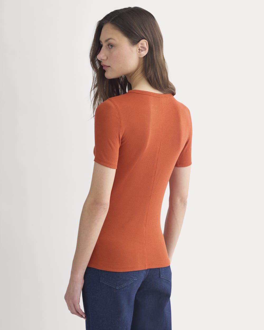 The Luxe Rib Crew | Rust